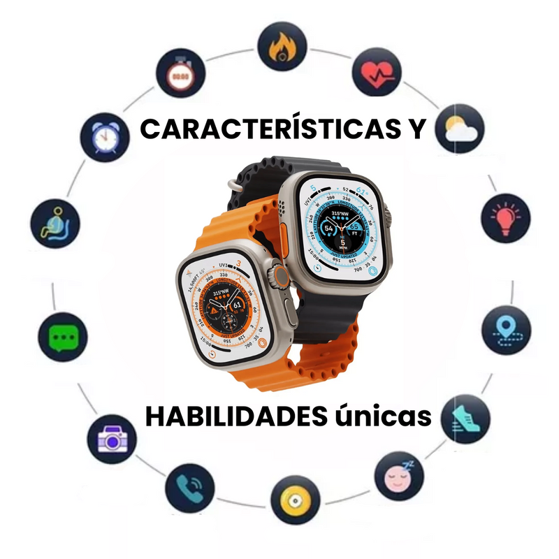 SmartWatch Acqua PRO™ - 8 in 1 - Reloj Inteligente + Accesorios.